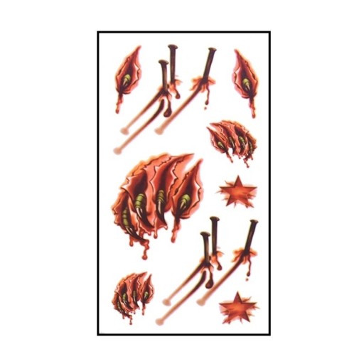 Halloween feikkitatuointisetti 6 kpl