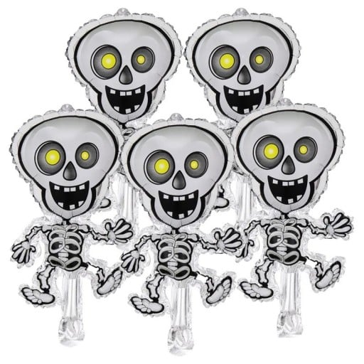 Halloween Foil Balloons Cute Skeleton Balloon Inflatable Decorations for Halloween Party 40 x 23 cm 5 pcs