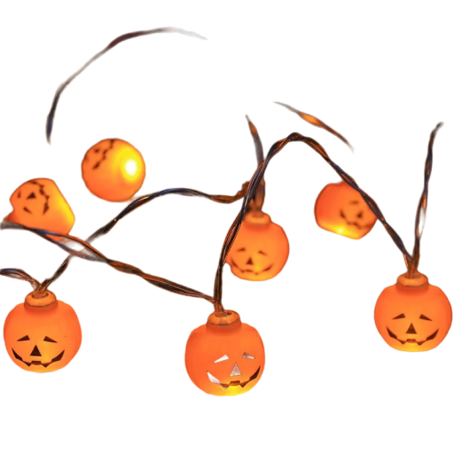 Halloween græskar lyskæde 1,5 m på 2x AA batterier