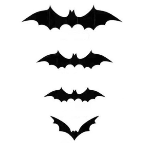 Halloween-koriste lepakko Vedenkestävä seinätarra musta lepakko 3D musta tarra 60 kpl