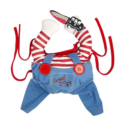 Halloween kostým pro malé psy a kočky s pěnovým nožem 28 cm obvod krku 22 cm Nastavitelný strašidelný obleček výška Zábavný outfit pro mazlíčky