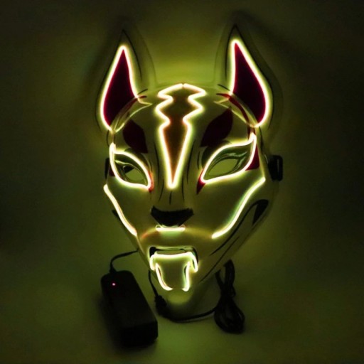 Halloween lysande rävmask