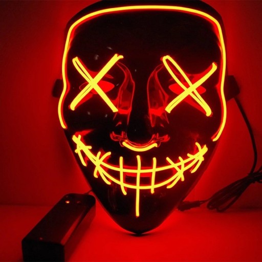 Halloweenowa świecąca maska