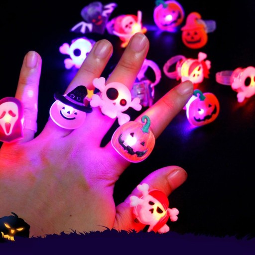 Halloweenské svítící prsteny 10 ks