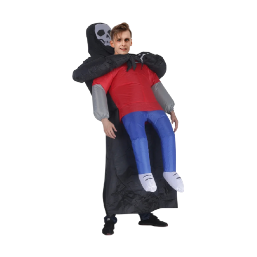 Halloweenský převlek kostlivec v kápi Provedení pro dospělé 150–190 cm Jednodílný střih se zipem Vestavěný ventilátor Na cosplay a natáčení