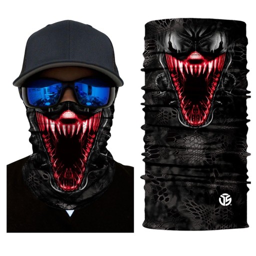 Halsdoek met gezichtsprint, zwart
