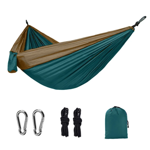Hamaka Ultralegère hamac de voyage 270x140 cm Séchage rapide hamac d'extérieur et d'intérieur Hamac de jardin pour camping avec une capacité de 300 kg