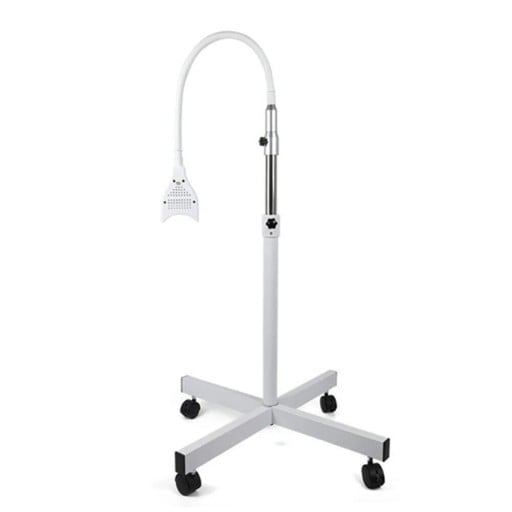Hammaslääkärin valkaiseva LED-lamppu liikkuvalla jalustalla, korkeus 190 cm, teho 21 W, sininen valo 465-470 nm, ajastin 0-99 minuuttia, valkoinen