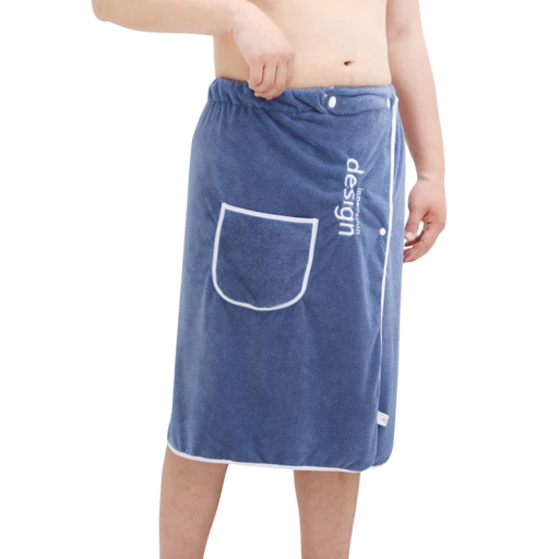 Håndklæde med lomme og knaplukning 70x140 cm Kropshåndklæde Badehåndklæde Wellnesshåndklæde Bomuldshåndklæde med lomme til småting