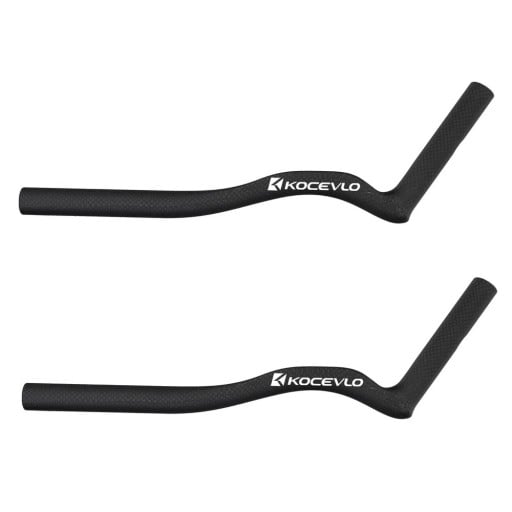 Handlebar Extensions 45° 380 mm Diameter 22.2 mm 1 Pair Black Accessories for Exercise Bike with Grip Length 125 mm