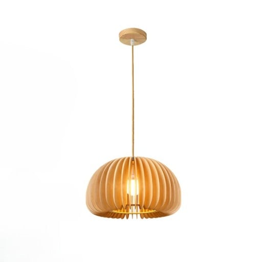Handmade Rattan Pendant Light Ceiling Wooden Lamp with Hanging Wire 120 cm 30 x 20 cm