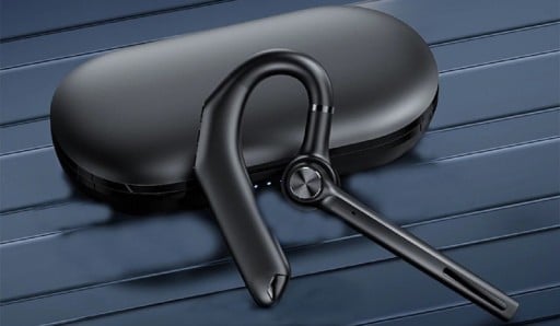 Handsfree Bluetooth 5.0 oordopje met haak en oplaadbox Dubbele microfoon Voor recht en links oor Bereik 10 m Aluminiumlegering