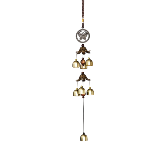 Hangende gong 58 cm met twee-niveau-indeling van bellen Decoratie voor het balkon of de entree voor geluidscomfort