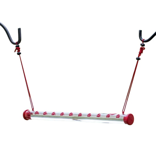 Hangende zitstok voor papegaaien 50 cm roestvrij staal zilver rode schommel voor de kooi voor papegaaien en exotische vogels