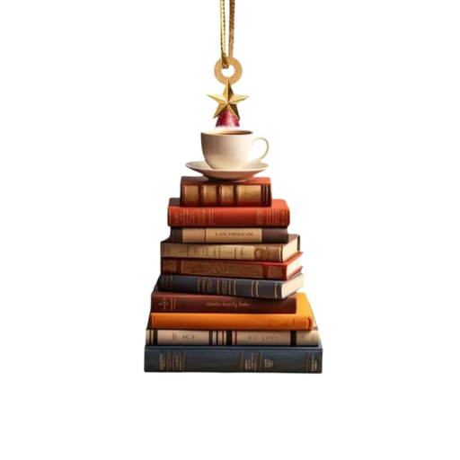 Hängender Anhänger Bücherwurm mit Buchmotiv Fensterdekoration für den Baum Dekoration für Lesefreunde