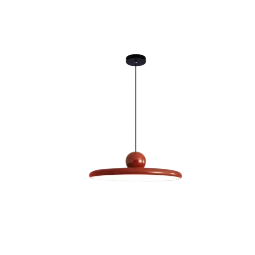 Hanging LED Light Colourful Retro Plate with Ball Diameter 40 x Height 9 cm, Cable 140 cm, Built-in LED Warm White Light for Bedroom
