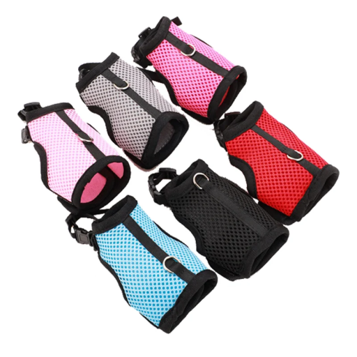 Harnais en mesh respirant avec laisse pour furets, cobayes et lapins de 0,4 à 0,8 kg Harnais doux réglable pour petits animaux domestiques