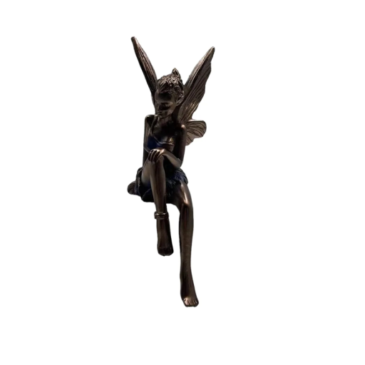 Harpiksfestatue 17 cm guld havedekoration detaljeret havefigur dekorativ ornament til blomsterbede