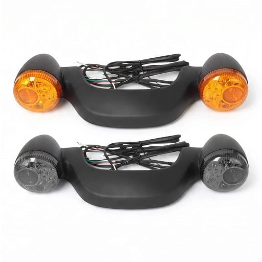 Hátsó LED féklámpák és irányjelzők motorkerékpárhoz SPZ világítással, 64 mm átmérőjű, Harley Davidson Street Glide és Road Glide 2010–2022