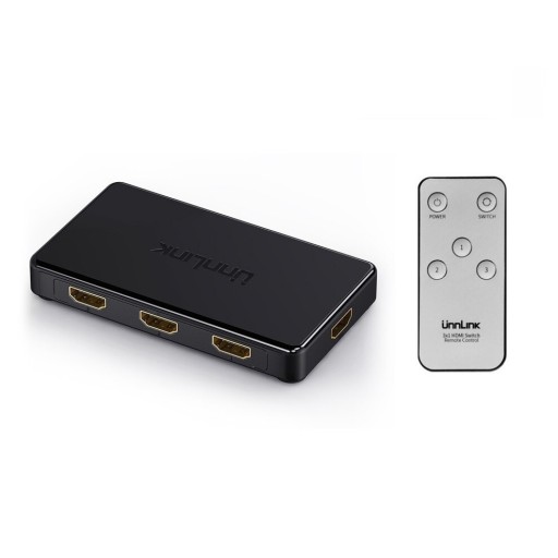 HDMI 2.0-switch 3:1 med IR-fjernbetjening