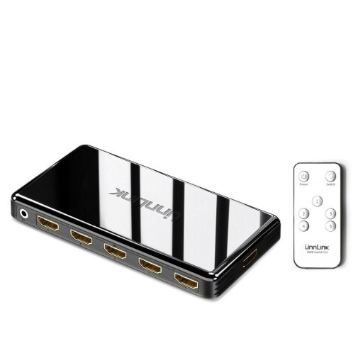 HDMI 2.0-switch 5:1 med IR-fjernbetjening