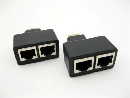 HDMI dobbelt RJ45 portforlænger op til 30 m 2 stk.