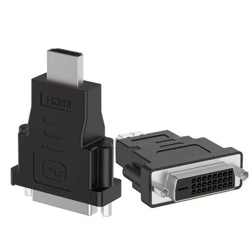 HDMI-DVI kaksisuuntainen sovitin HDMI uros - DVI-D naaras videosignaalimuunnin Full HD 1080p näyttöön, televisioon, projektoriin, tietokoneeseen