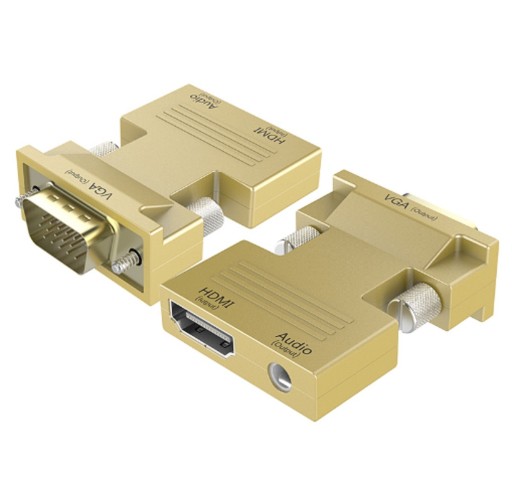 HDMI til VGA 1080P Adapter - Guld
