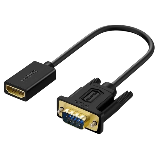 HDMI til VGA-adapter 15 cm HDMI-han til VGA-hun videosignalkonverter til skærm, projektor, pc, bærbar computer, tv, kompatibel