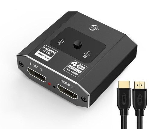 HDMI tovejrswitch 2:1 med HDMI kabler A3003