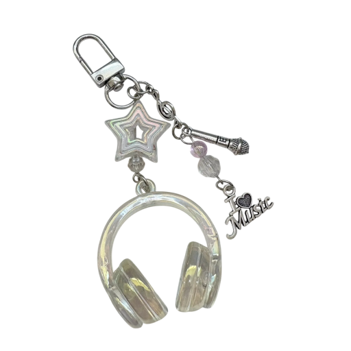 Headphones Keychain Decorative Mobile Pendant Phone Chain Backpack Handbag Music Accessory Gift