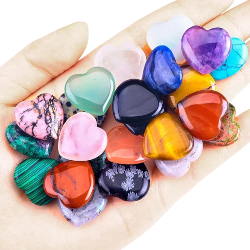 Heart-Shaped Decorative Stones 10 pcs 20 x 20 x 6 mm Natural Mineral Pebbles Raw Polished Crystals Gift Jewellery Making
