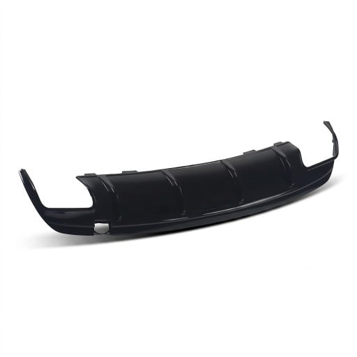 Heckdiffusor mit AMG Style Auspuffendrohren, doppelt, ABS Kunststoff, glänzend schwarz, für Mercedes-Benz CLA W117/C117/X117 2012–2019