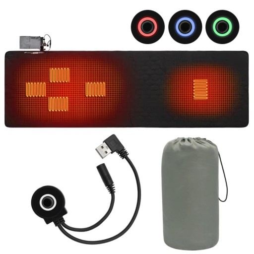 Heizdecke 198 × 61 cm 5V Stromversorgung 3 Temperaturstufen Polyesterfasern mit Isolationsschicht zur Erwärmung des gesamten Körpers