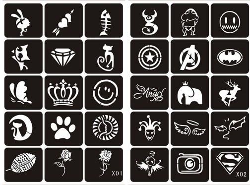 Hennatatueringsschabloner - 70 st