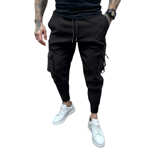 Heren casual multi-pocket slim broek Stijlvolle broek met een slanke pasvorm Comfortabele broek met zakken voor elke dag Moderne urban broek met zakken