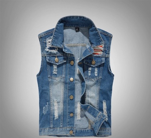 Heren denim vest F1284