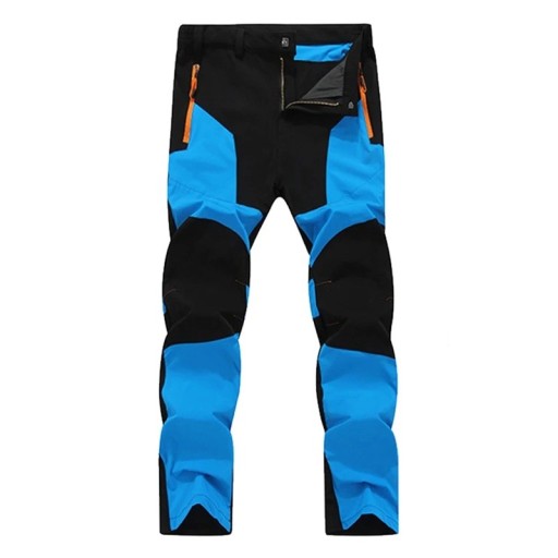 Heren dunne en flexibele trekkingbroek voor kamperen, slijtvast met versterkte knieën, ritszakken en riemlussen