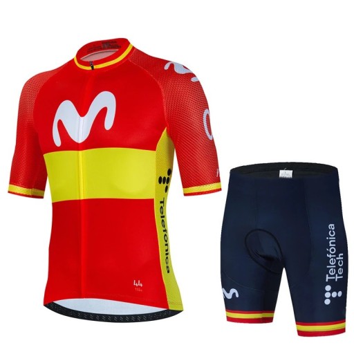 Heren fietset – shirt met korte mouwen en shorts, ademend en sneldrogend, voor fietsen, sport en activiteiten