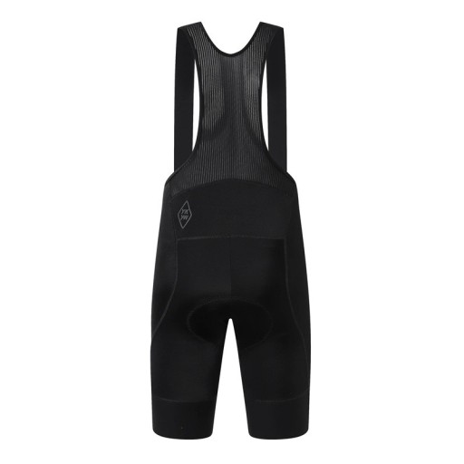Heren fietsshorts met bretels ademend achterpaneel elastisch polyester elastaan zwart kort voor wielrennen