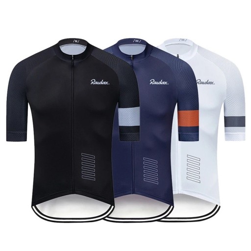 Heren fietssportshirt met korte mouwen en rits voor fietsen, sport en buitenactiviteiten