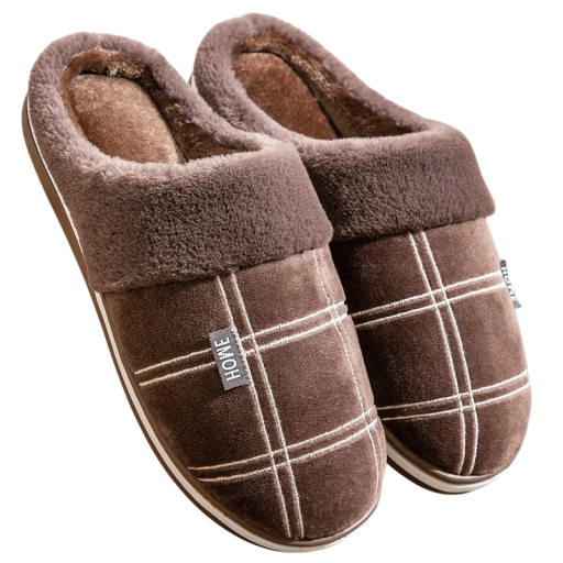 Heren geruite pantoffels met traagschuim, zachte pantoffels met antislipzool, comfortabele warme pantoffels, stijlvol design