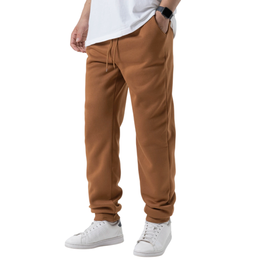 Heren joggingsbroek eenkleurig met zakken en koord, polyester, comfortabele pasvorm voor sport en vrije tijd