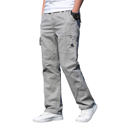 Heren katoenen zomer cargobroek Casual werkbroek met zakken Lichtgewicht ademend materiaal Comfortabele rechte snit voor heren