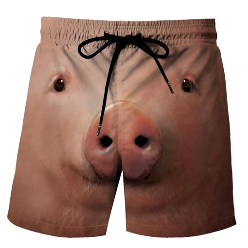 Heren korte zwembroek Met varkensprint Koord met zakken Polyester Sneldrogende Zomer zwemshorts voor in het water