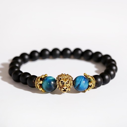 Heren kralen armband leeuw