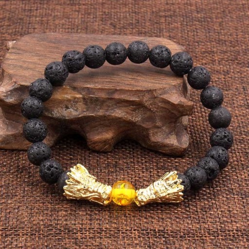 Heren kralenarmband met draken