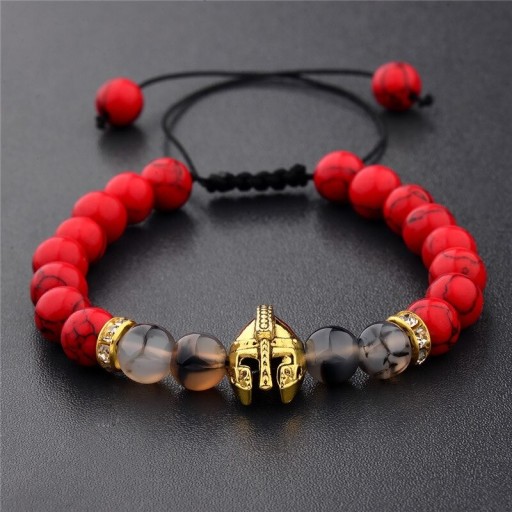 Heren kralenarmband met helm