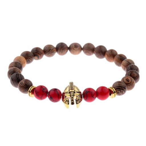 Heren kralenarmband met helm