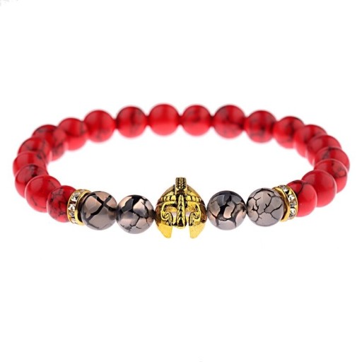 Heren kralenarmband met helm